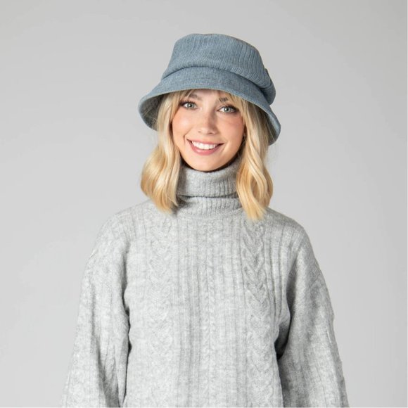 NWT Anthropologie + San Diego Hat Co. Cozy and Chic Bucket Hat Blue (ONE SIZE) - Picture 13 of 16